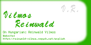 vilmos reinwald business card